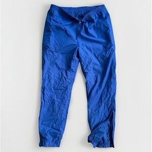 Black Ice Mens Ski Pants Size L Pull On Drawstring Zip Snap Ankles Blue Nylon